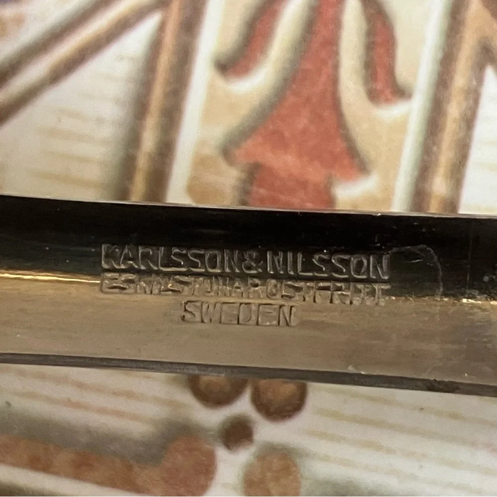 2 Vintage Swedish Karlsson & Nilsson Salad Serving Forks Pearlized Handles